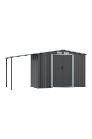Livingandhome Outdoor Metal Storage Shed with Lean-to, PM1310PM1311PM1312PM1313