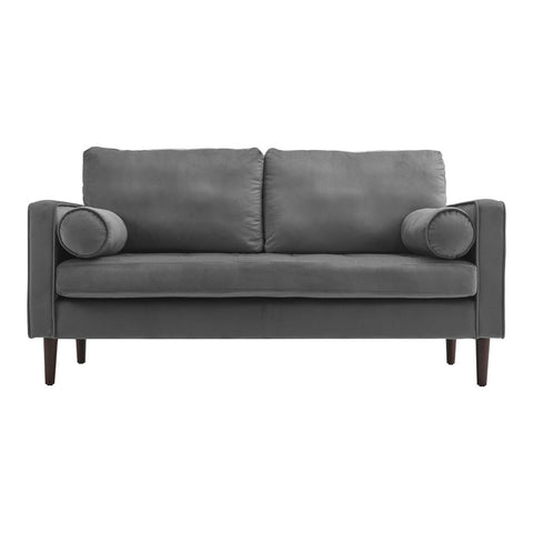 2-Seat Velvet Sofa with Bolster Pillows, XY0401