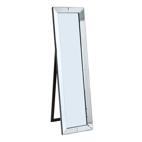 Livingandhome Modern Chrome Beveled Floor Mirror, FI0804