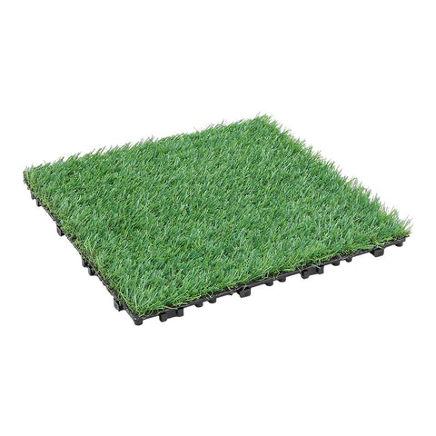 Livingandhome Lush Green Artificial Grass Tiles Pack of 11, LG1189