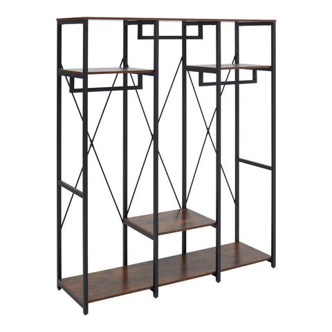H&O Direct Large Freestanding Clothing Rack with Storage Shelves, XY0330XY0331