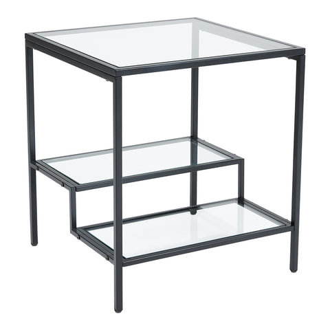 Livingandhome Ladder Style Tempered Glass Side Table, XY0250