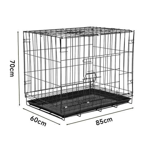 Livingandhome Wire Dog Crate with 2 Doors and Tray, CT0664
