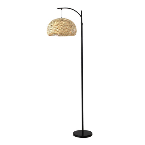 Livingandhome Traditional Woven Rattan Floor Lamp, FI0583