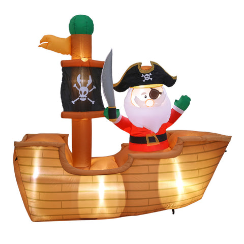 Livingandhome 1.8M Inflatable Pirate Santa for Christmas Decoration, SW0568