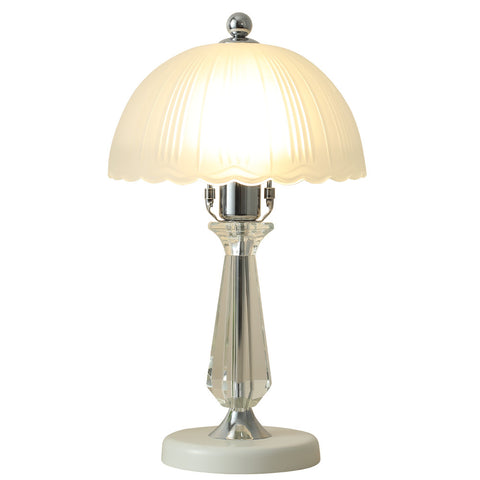Livingandhome Crystal Table Lamp with Scalloped Lampshade, FI0592