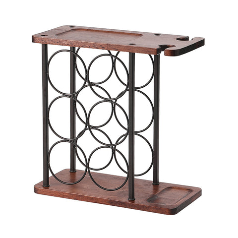 Wooden Wine Rack with Glass Holder, KT0087