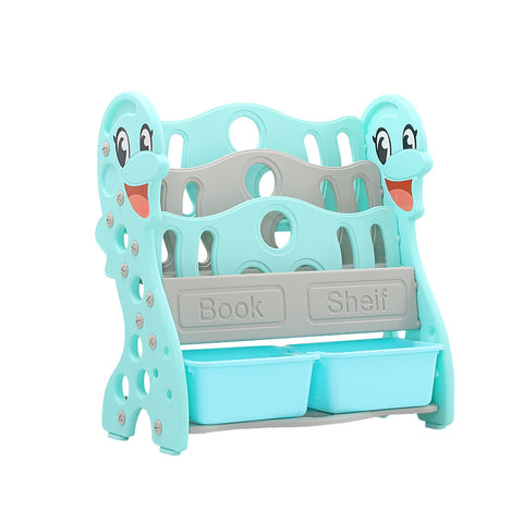 Livingandhome Kids Dolphin Book Rack with Toy Boxes, FI0790