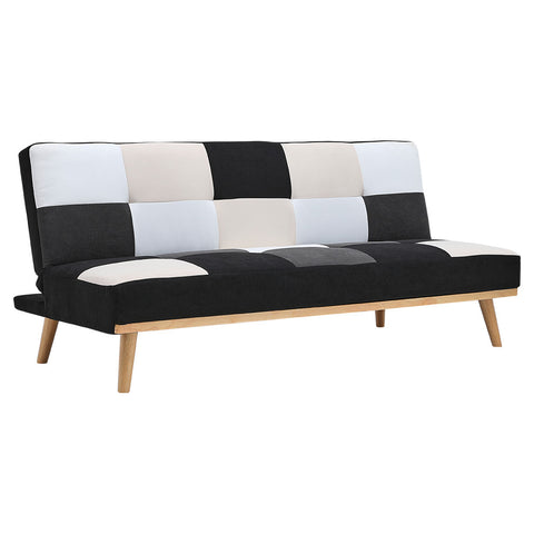 Livingandhome 3-Seater Multicolour Checkered Sofa Bed, JM2296