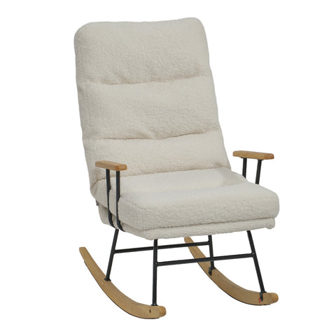 Livingandhome Sherpa Upholstered Adjustable Rocking Chair, XY0354