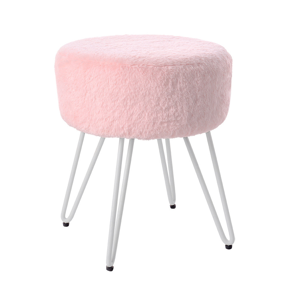 Fuzzy ottoman stool hotsell