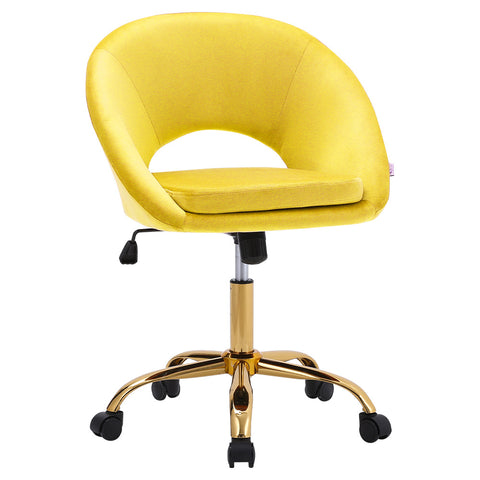 Livingandhome Velvet Swivel Office Chair Height Adjustable for Home Office, ZH1089