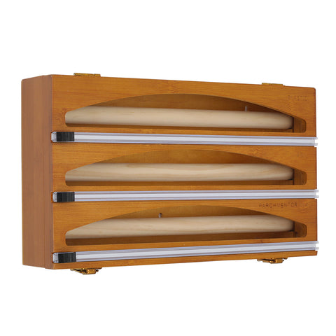 Lifeideas Bamboo Wrap Dispenser with Cutter and Labels, KT0033