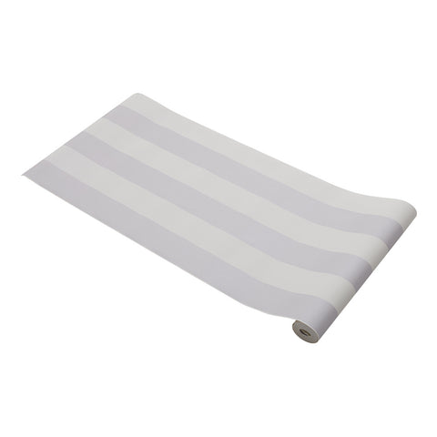Lifeideas PVC Grey and White Stripes Non-Pasted Wallpaper Roll, SW0765