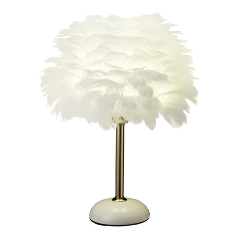 Livingandhome Ceramic Feather Table Lamp with LED Light, SC1887