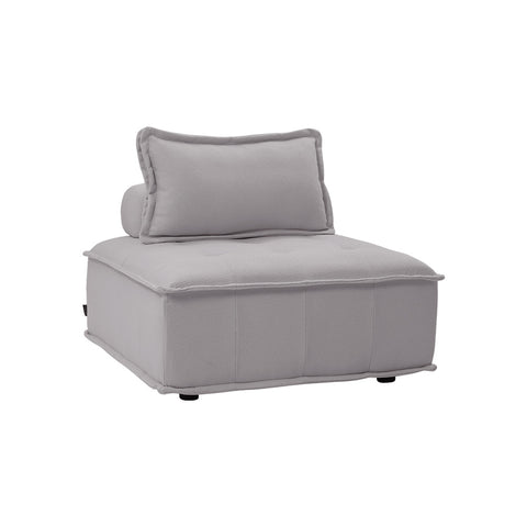 Livingandhome Square Fabric 1 Seater Section Single Sofa Ottoman, JM2184