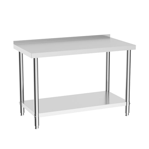 2 Tier Commercial Kitchen Prep & Work Stainless Steel Table with Backsplash, AI0112