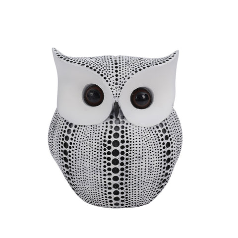 Livingandhome Resin Polka Dot Owl Ornament for Tabletop, SW0430