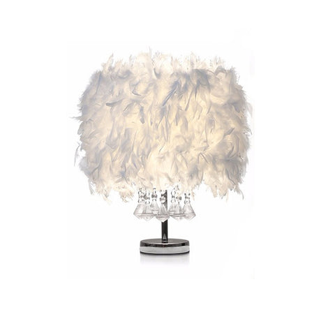 Livingandhome Modern Feather Bedside Table Lamp, SP1358
