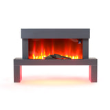Dark Grey Freestanding Electric Fireplace, PM1106