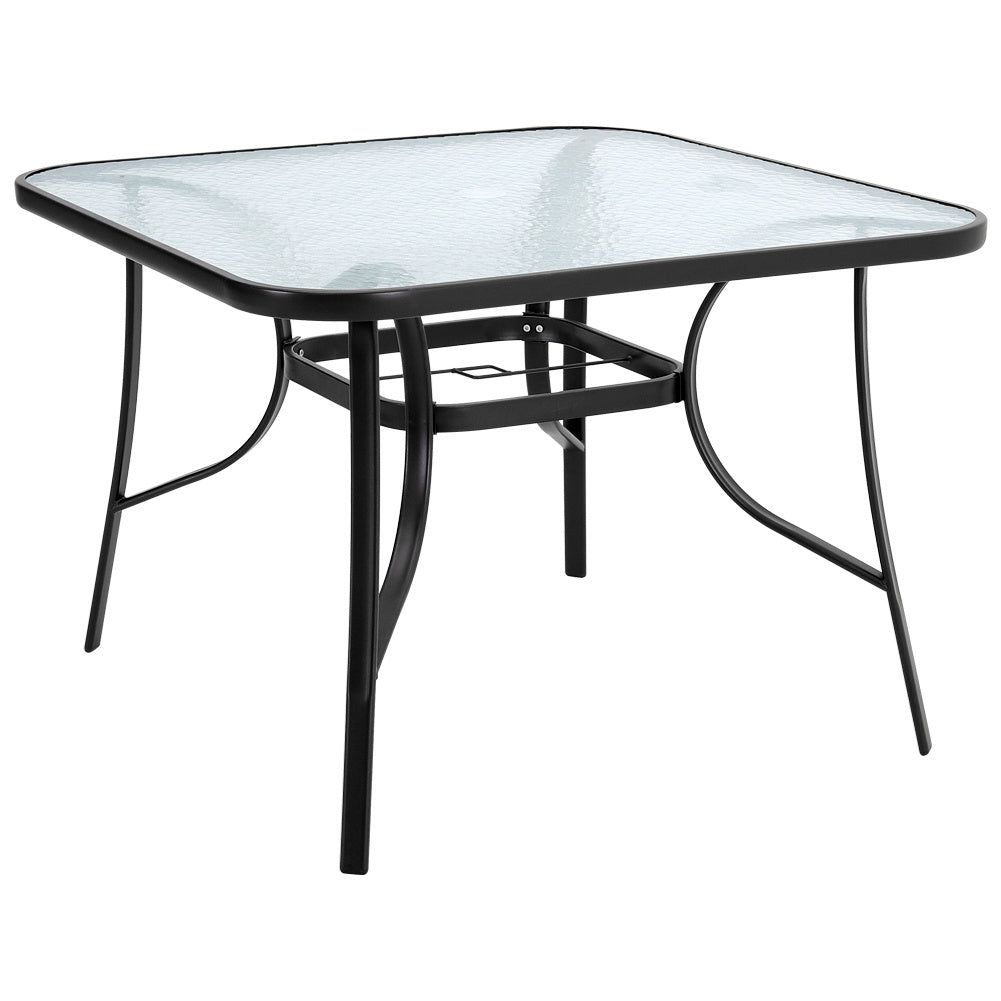 Livingandhome Tempered Glass Outdoor Coffee Table with Parasol