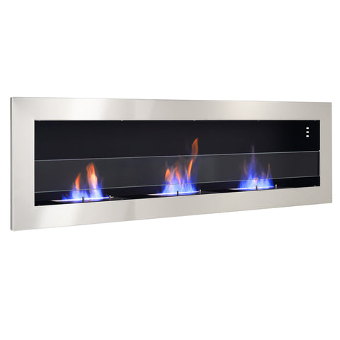 Recessed and Wall Mount Ethanol Fireplace, Adjustable Flame, PM1033