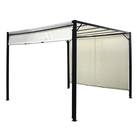 Outdoor Retractable Steel Pergola with Canopy, PM0742PM0743