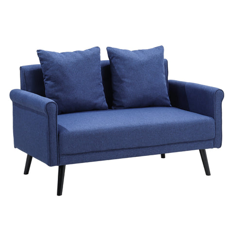 Livingandhome Contemporary Upholstered Love Seat with Rolled Arms, JM2168JM2169