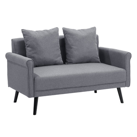 Livingandhome Contemporary Upholstered Love Seat with Rolled Arms, JM2170JM2171