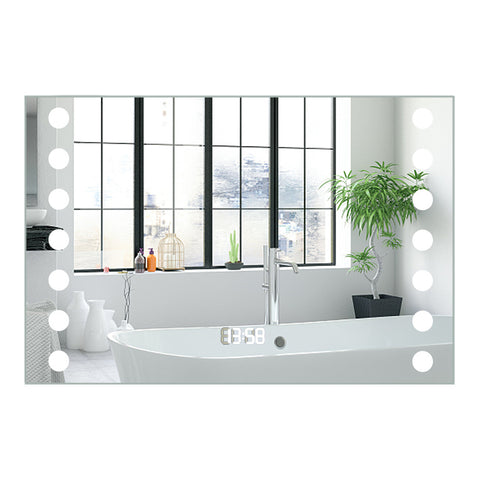 Livingandhome Modern Fog-Free LED Horizontal Bathroom Mirror, Surface Mount, JM0944