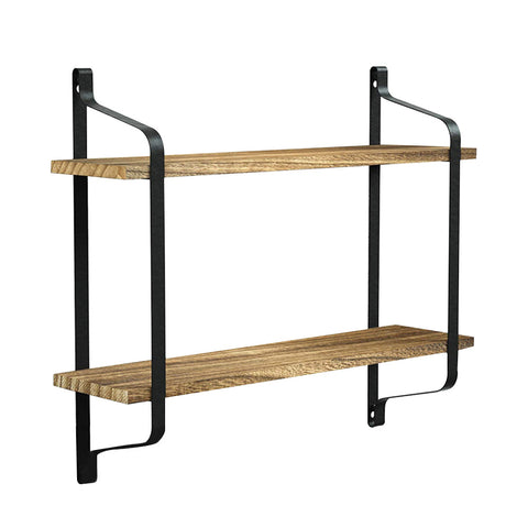 Livingandhome Industrial 2-Tier Home Decor Floating Wall Shelves, SP2688