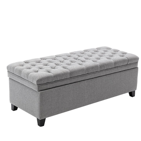 Livingandhome Linen Padded Cushion Bed End Bench Storage Seat, ZH0530