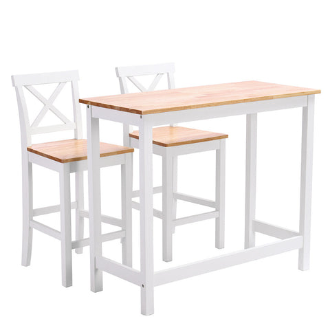 Livingandhome Rustic Wooden Bar Table and Stools Set, ZH0766ZH0767