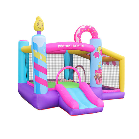 Large Inflatable Donut Bouncy Castle with Slide and Ball Pit for Kids, MC0438