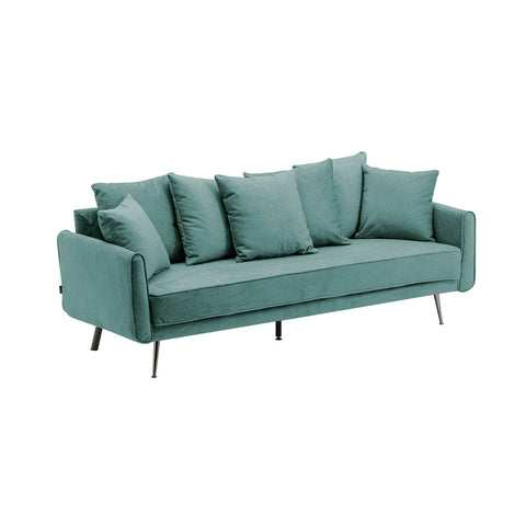 Livingandhome Modern Fabric Pillow Back 3 Seater Sofa, JM2175