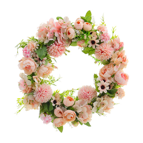 Spring Artificial Peony Wreath Mixed Flowers for Wedding Decor, SW0224
