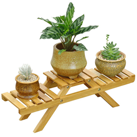 2 Tier Decorative Tabletop Wood Plant Stand Display Shelf, SP2370