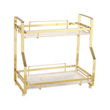 Livingandhome 2 Tier Kitchen Bathroom Storage Organiser Rack Gold, WZ0081