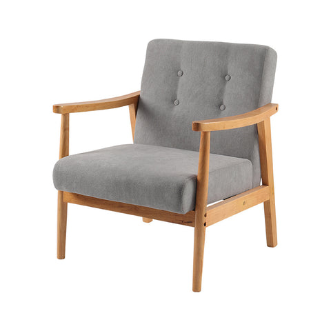 Livingandhome Modern Wood Frame Upholstered Armchair, ZH0417