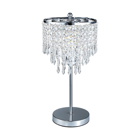 Small Crystal Table Lamp with Round Base, FI0244
