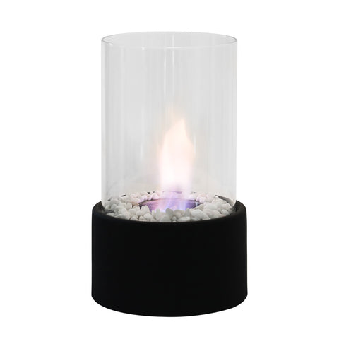Round Freestanding Tabletop Ventless Ethanol Fireplace with Glass Screen, PM0832