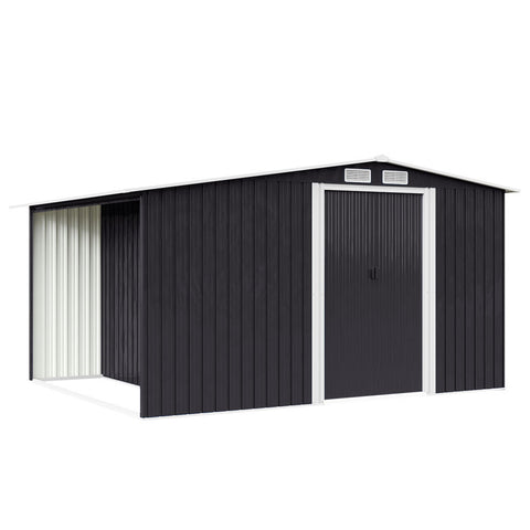 Garden Metal Storage Shed with Log Storage, PM1014PM1015PM1016PM1017