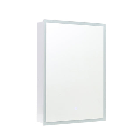 Livingandhome Rectangular Wall Mount Mirror Cabinet with LED Lighting, DM0356