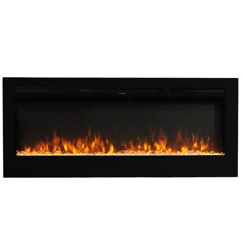 Recessed/Wall Mounted Electric Fireplace Adjustable Flame with Remote, PM0621