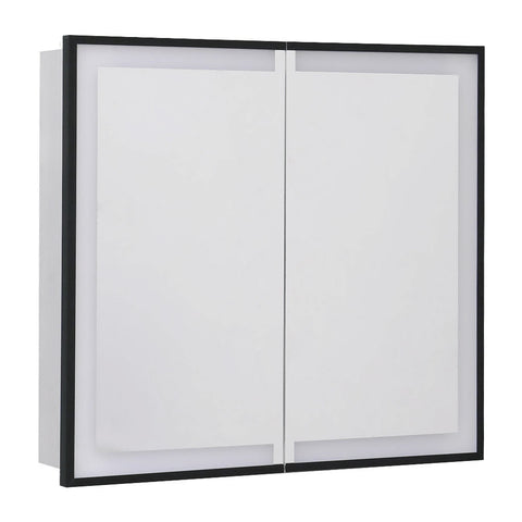 Modern Black Surface Mount LED Mirror Cabinet with Double-Sided Door, DM0125