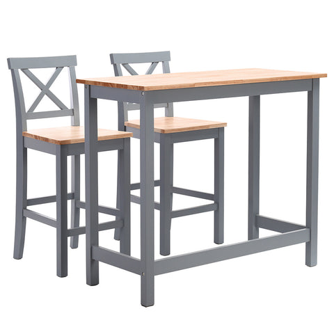 Livingandhome Modern Wooden Bar Table and Chairs Set, ZH0386ZH0387