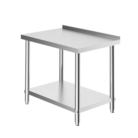 2 Tier Commercial Kitchen Prep & Work Stainless Steel Table with Backsplash, AI0111