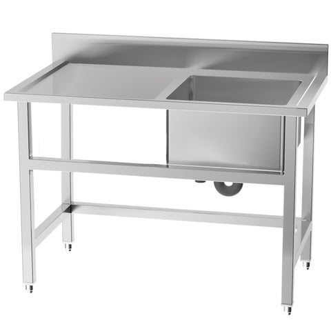 Commercial Kitchen Sink Single Bowl Stainless Steel with Left Drainboard, AI0090