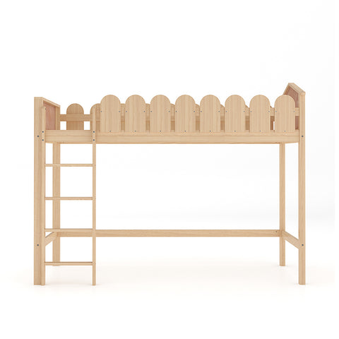 Livingandhome Pine Wood Loft Bed for Kids Room with Fence Rails, ZH1133ZH1134