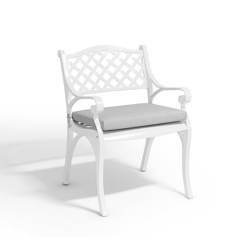 Livingandhome Retro Set of 2 Cast Aluminum Garden Chairs, AI1043
